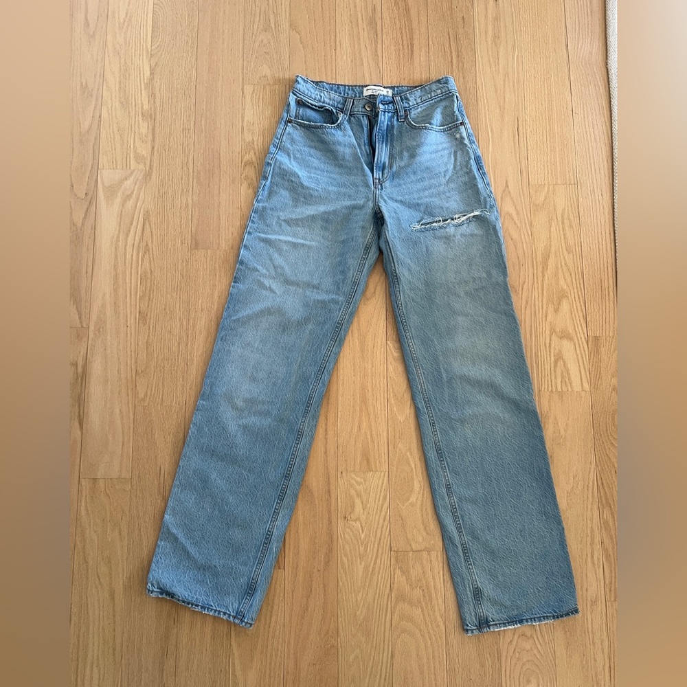 Abercrombie & Fitch Light Blue women’s Straight Jeans
